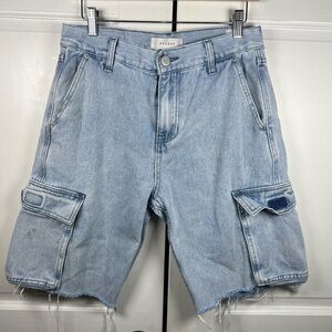 PacSun Great Condition Denim Cut off Cargo Shorts Blue Light Wash Size 30